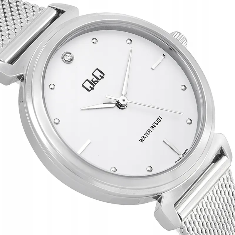 Q&Q Japan Quartz White Dial Silver-tone Ladies Watch- Q27B-001PY